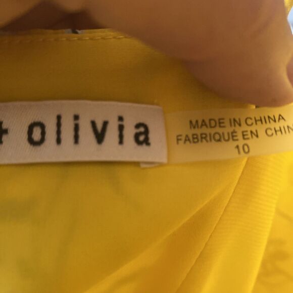 ALICE + OLIVIA Glinda Floral Silk-Cotton A-Line Swinging Sunbeam Yellow Dress 10 - Picture 7 of 7